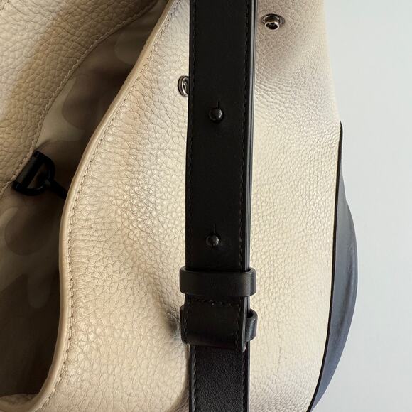 Dagne Dover Ava Bucket Bone Onyx Snap Divided Compartment Leather Shoulder Bag - Picture 4 of 12